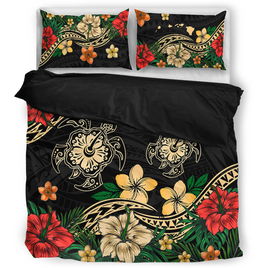 Hawaii Bedding Set Hawaiian Map Turtle Drawing Tattoo
