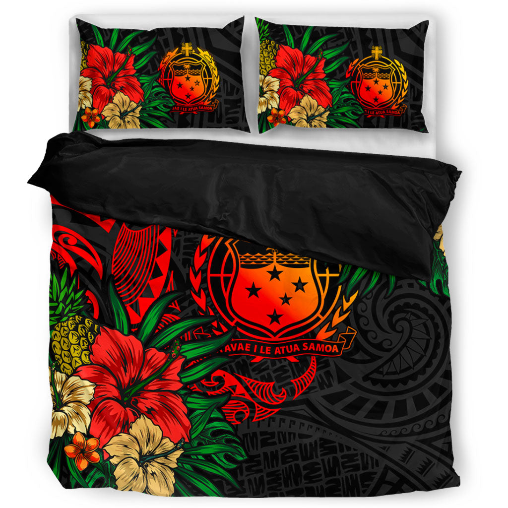 Samoa Bedding Set Polynesian Coat Of Arms Tropical