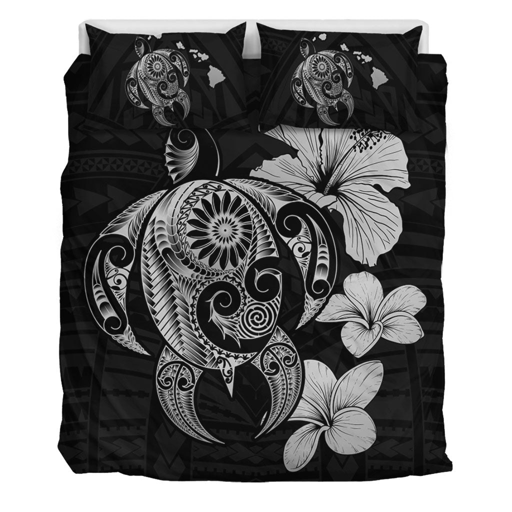 Hawaii Bedding Set Hibiscus Plumeria Mix Polynesian Turtle