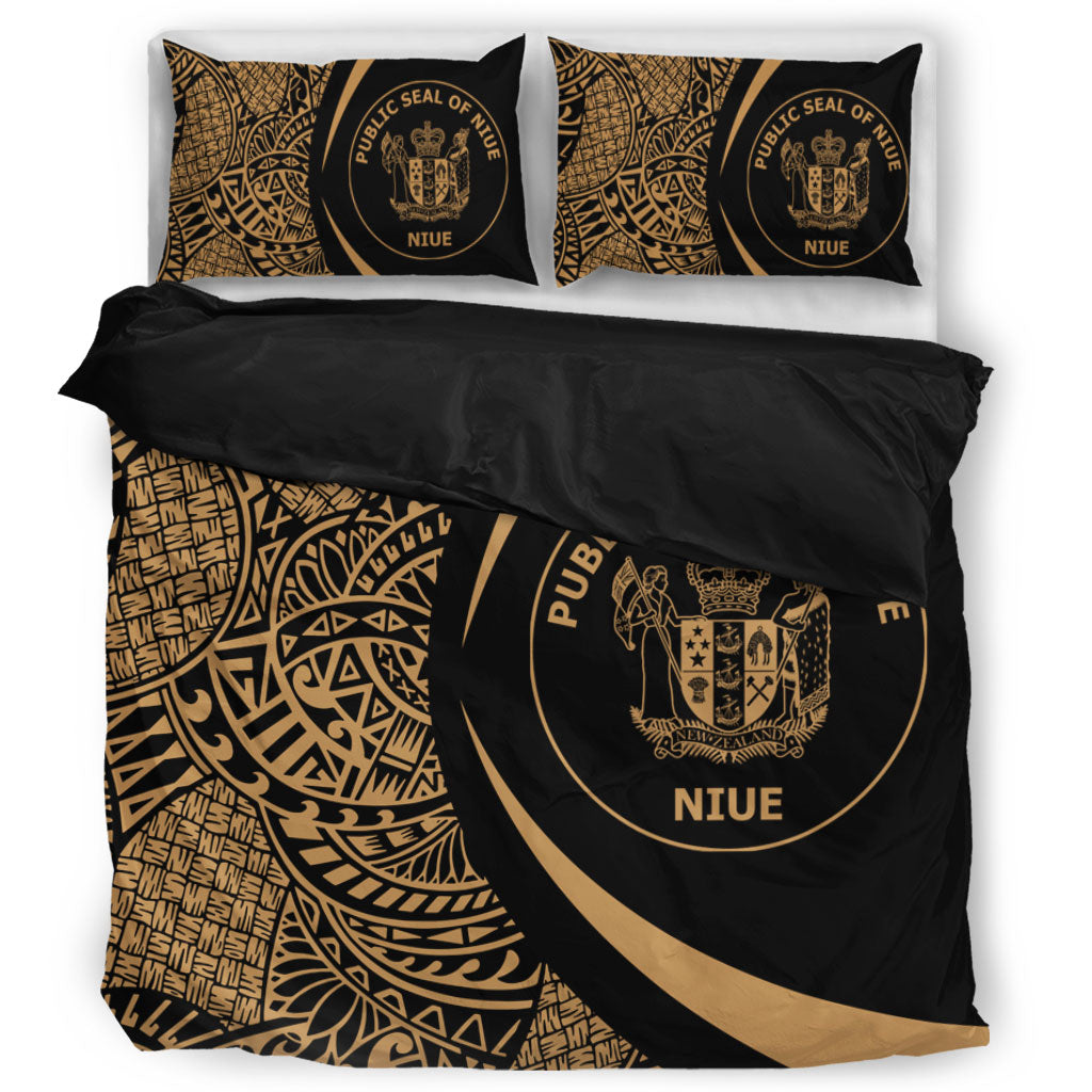 Niue Bedding Set Lauhala Gold Circle Style