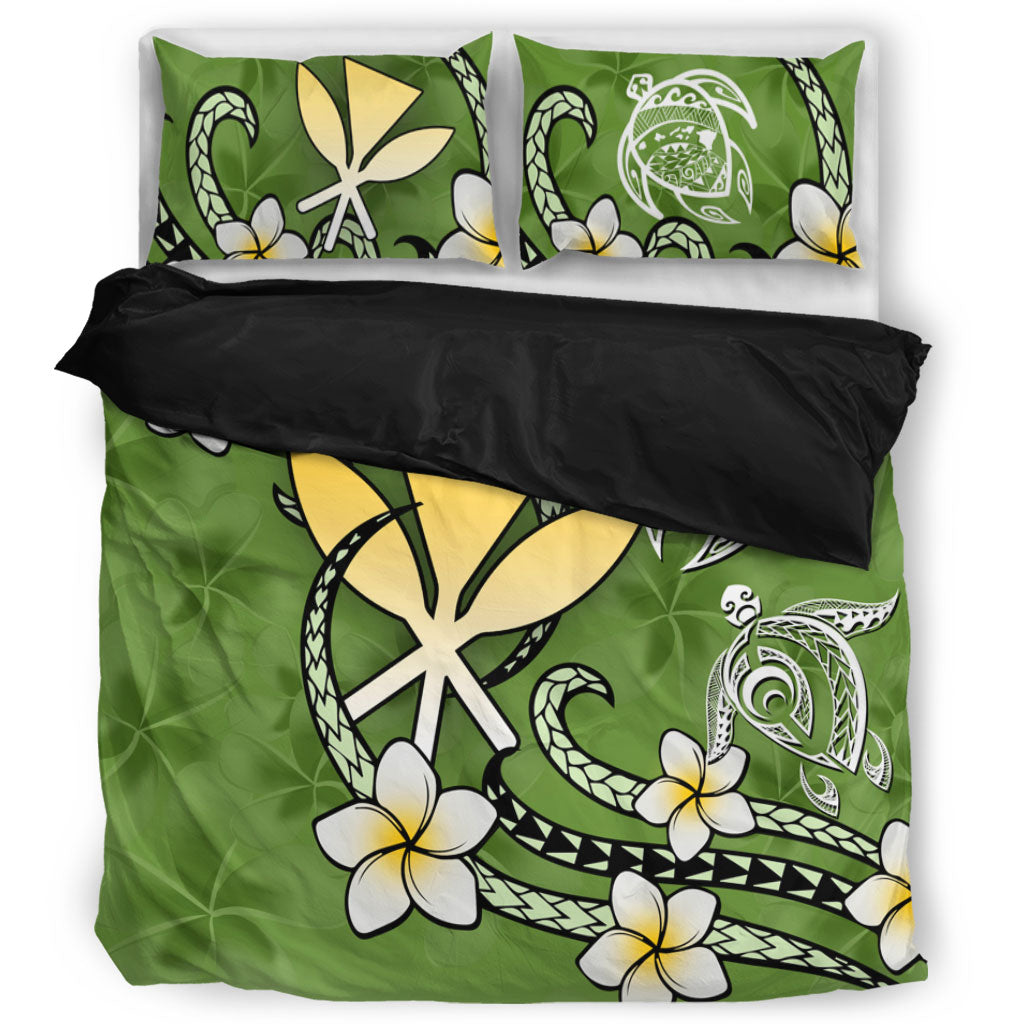 Hawaii Bedding Set Kanaka And Turtle Map Plumeria Polynesia