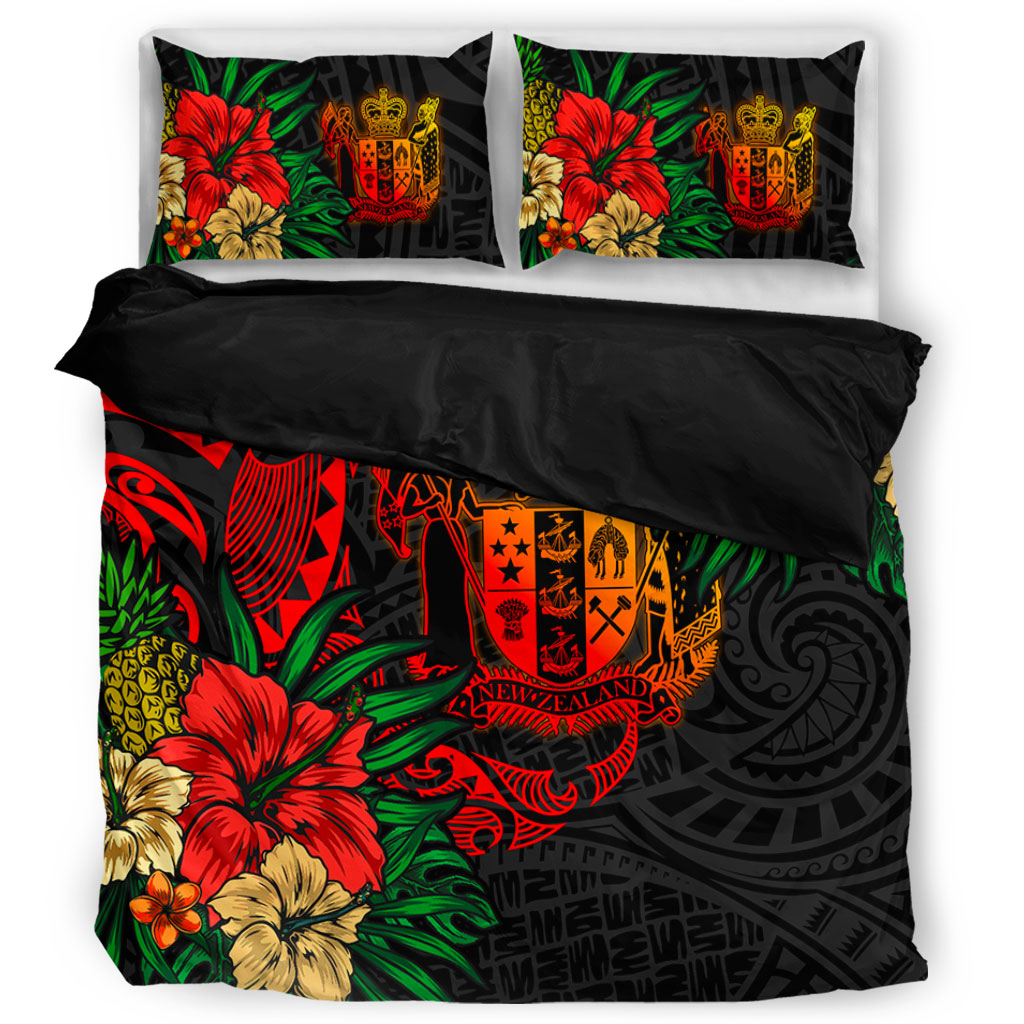 New Zealand Bedding Set Polynesian Coat Of Arms Tropical