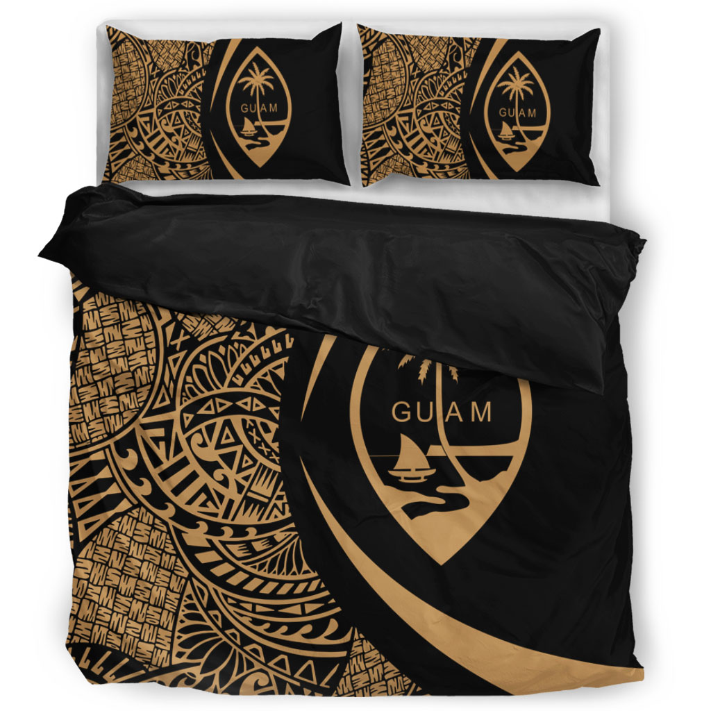 Guam Bedding Set Lauhala Gold Circle Style