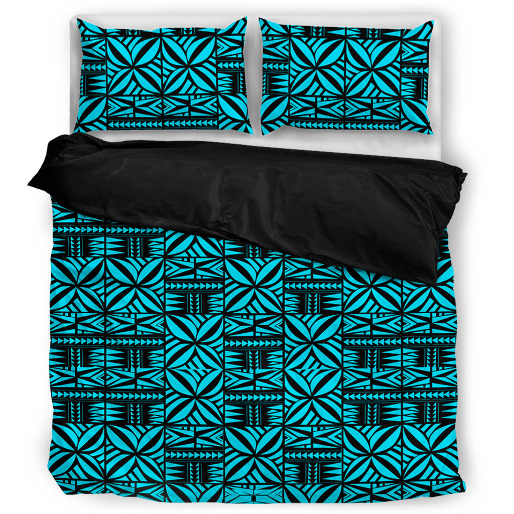 Samoa Bedding Set Design Stretch Print Fabric Turquoise