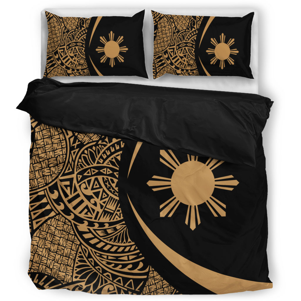Philippines Filipinos Bedding Set Lauhala Gold Circle Style