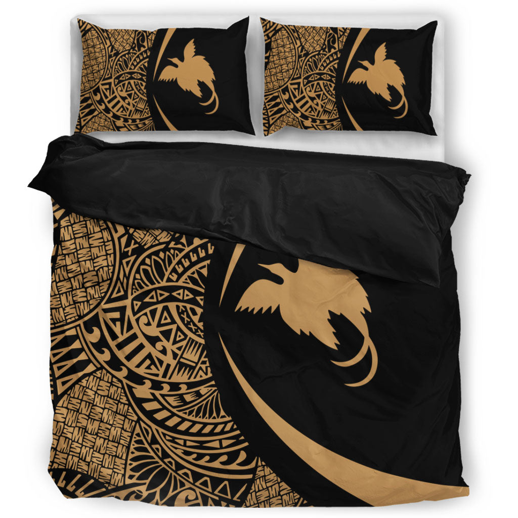 Papua New Guinea Bedding Set Lauhala Gold Circle Style