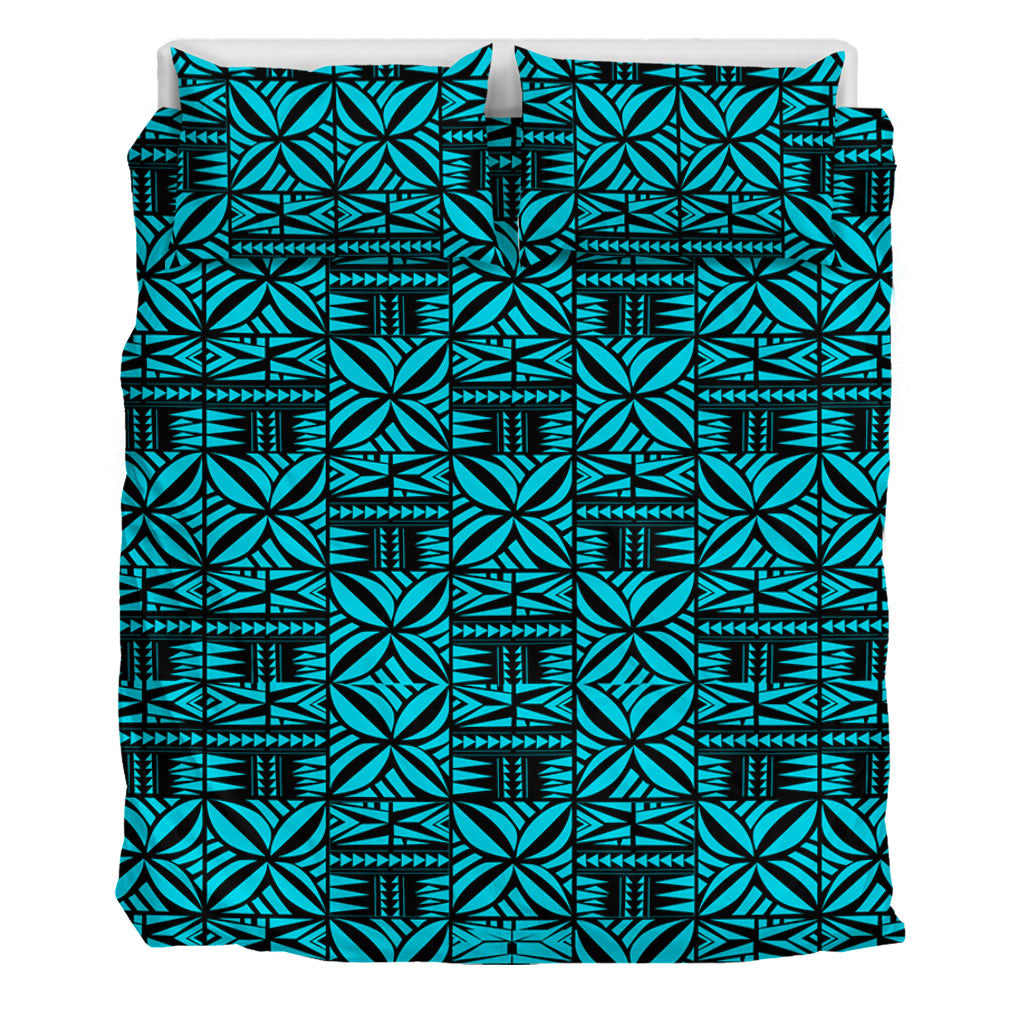 Samoa Bedding Set Design Stretch Print Fabric Turquoise