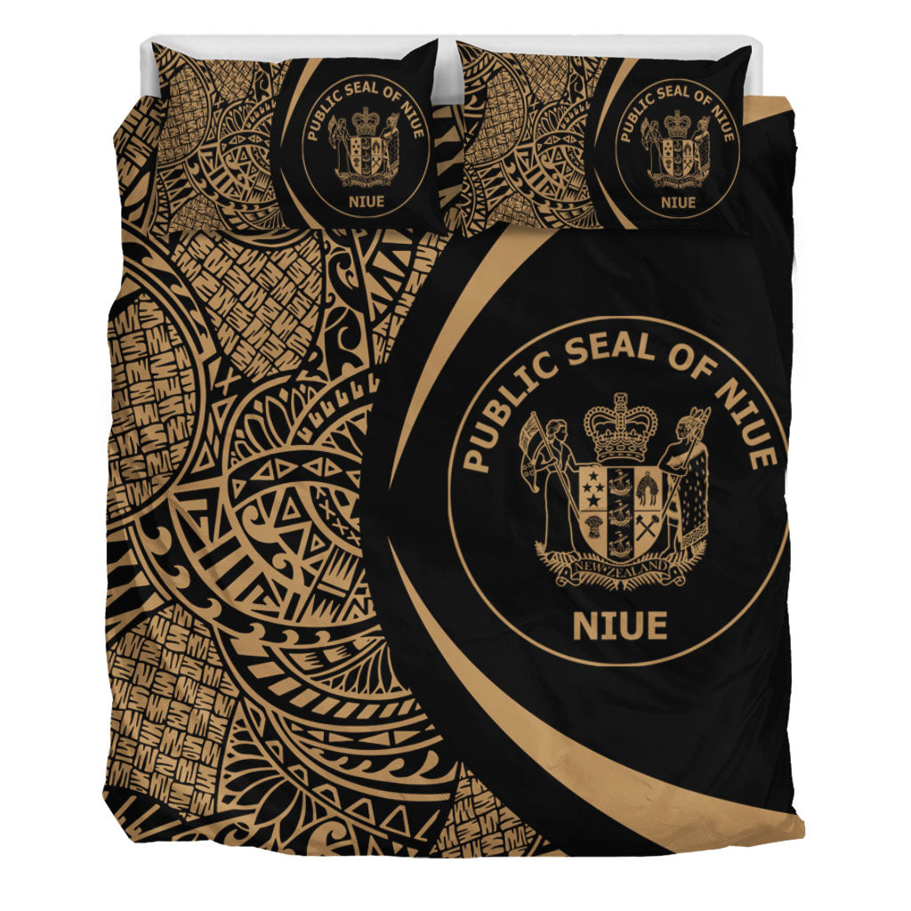 Niue Bedding Set Lauhala Gold Circle Style
