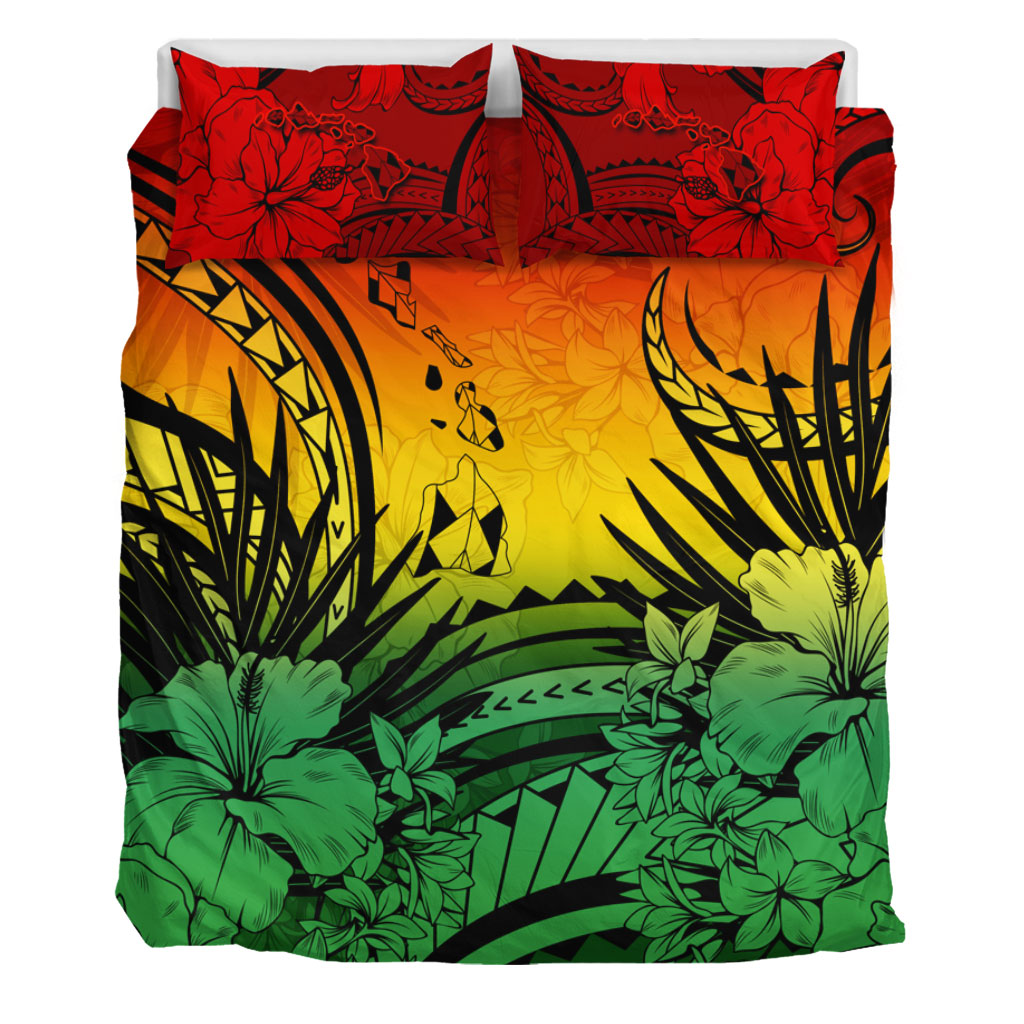 Hawaii Bedding Set Map Polynesian Tattoo Tropical Summer