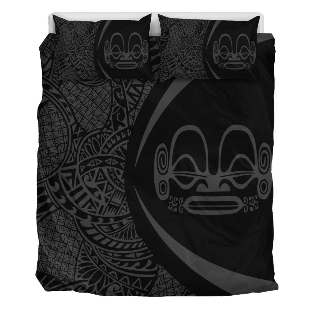 Marquesas Islands Bedding Set Lauhala Gray Circle Style