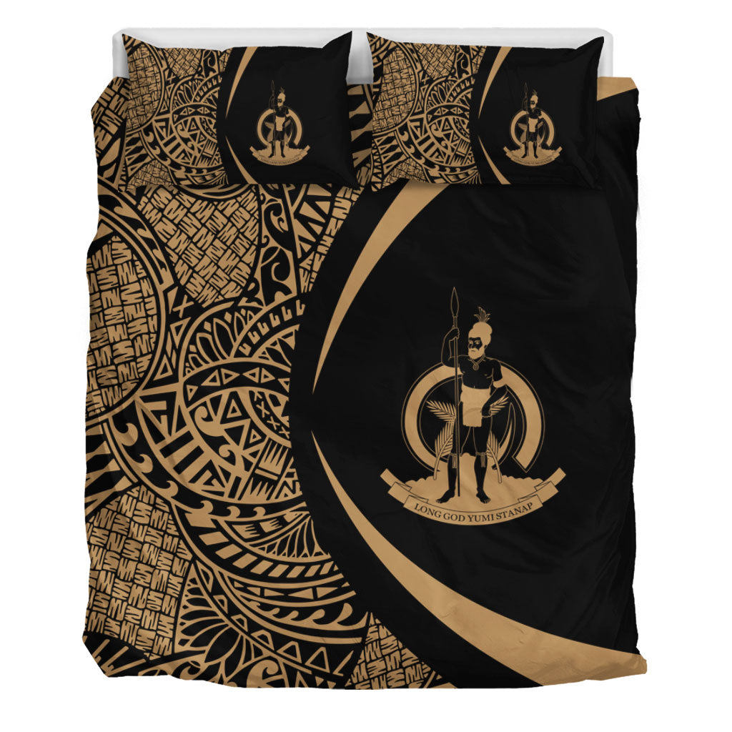 Vanuatu Bedding Set Lauhala Gold Circle Style