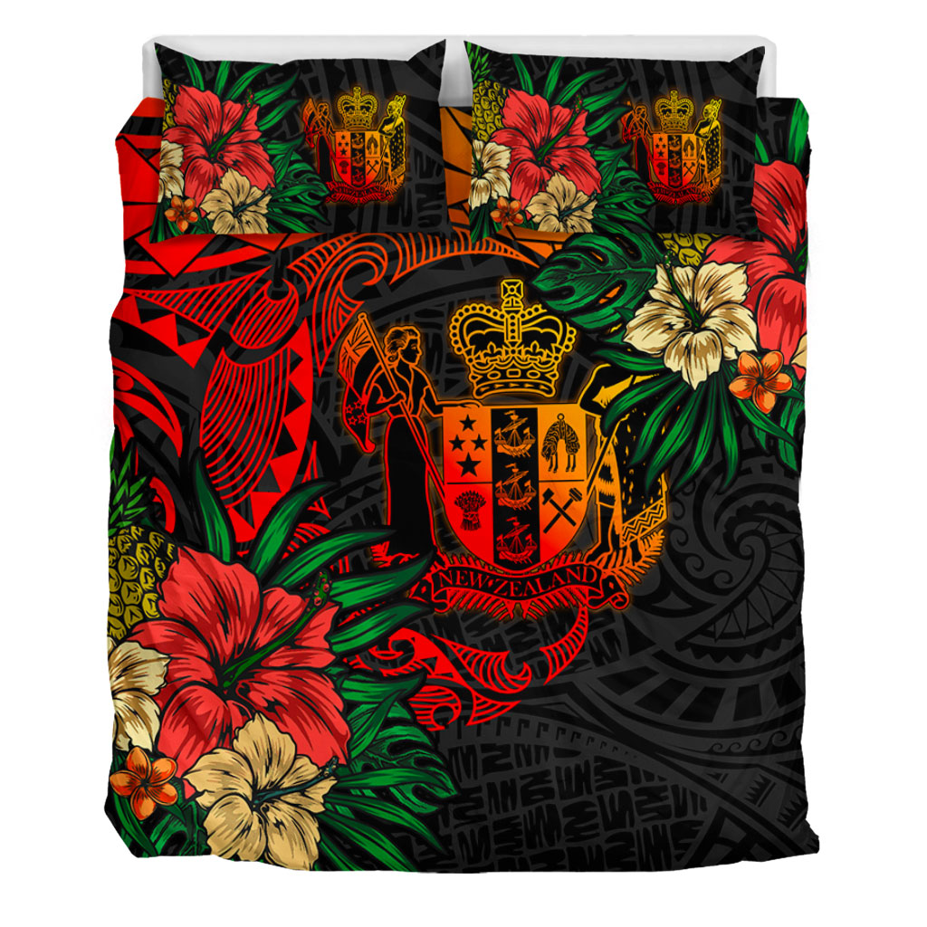 New Zealand Bedding Set Polynesian Coat Of Arms Tropical