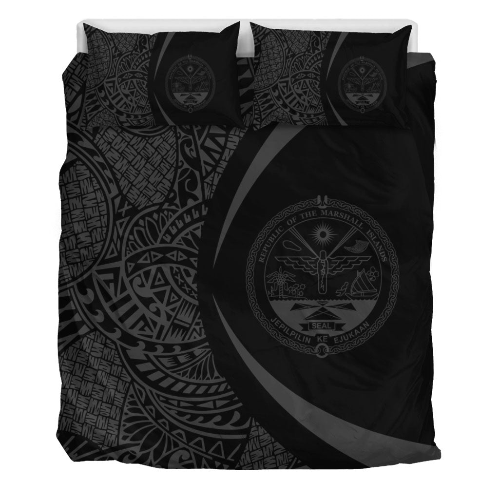 Marshall Islands Bedding Set Lauhala Gray Circle Style