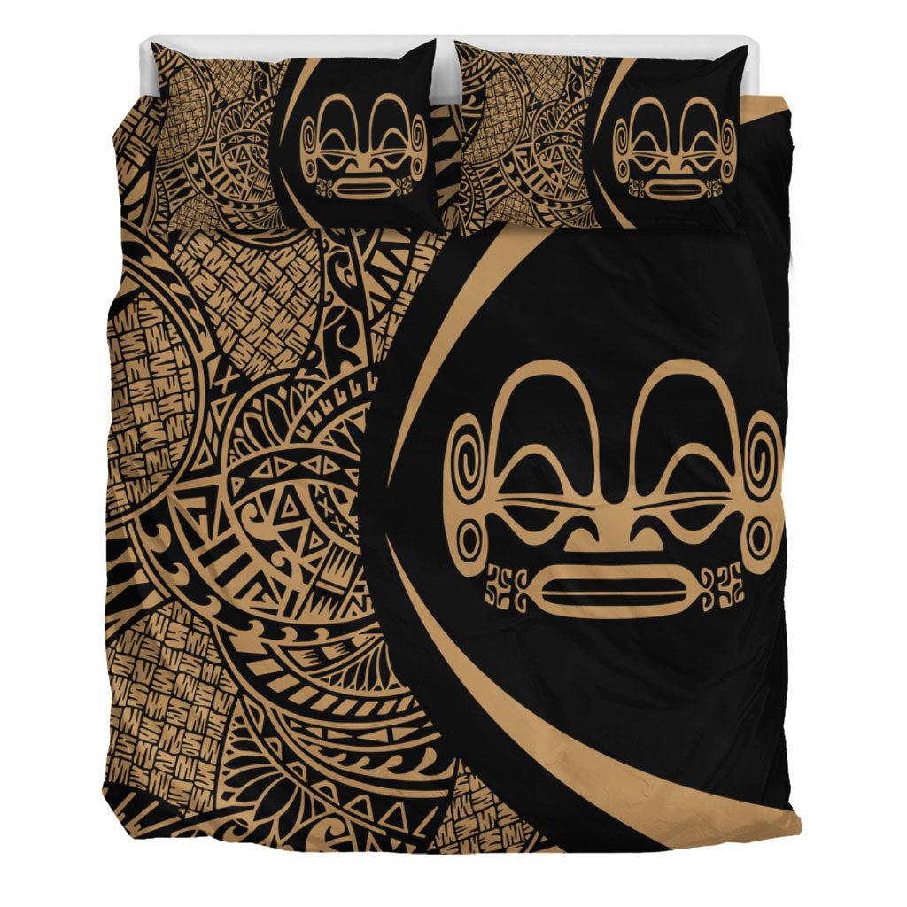 Marquesas Islands Bedding Set Lauhala Gold Circle Style