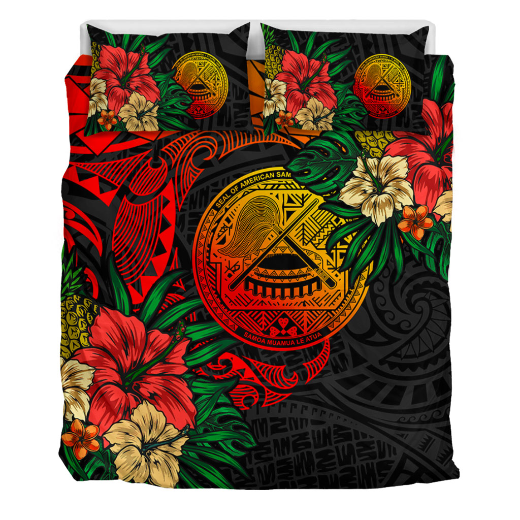 American Samoa Bedding Set Polynesian Coat Of Arms Tropical