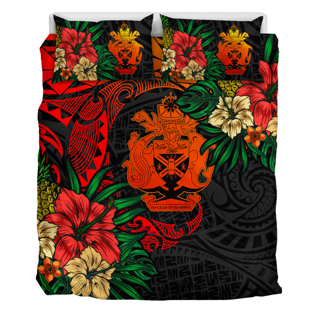 Solomon Islands Bedding Set Polynesian Coat Of Arms Tropical