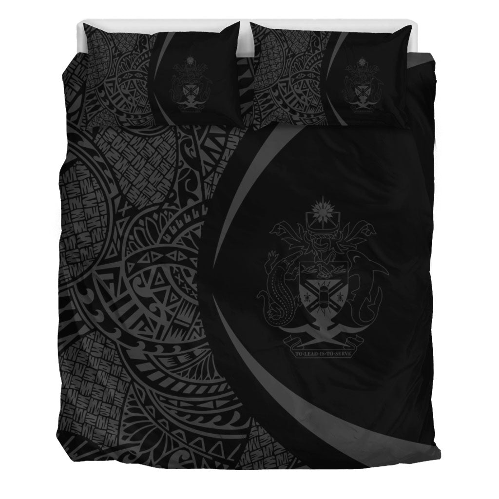 Solomon Islands Bedding Set Lauhala Gray Circle Style