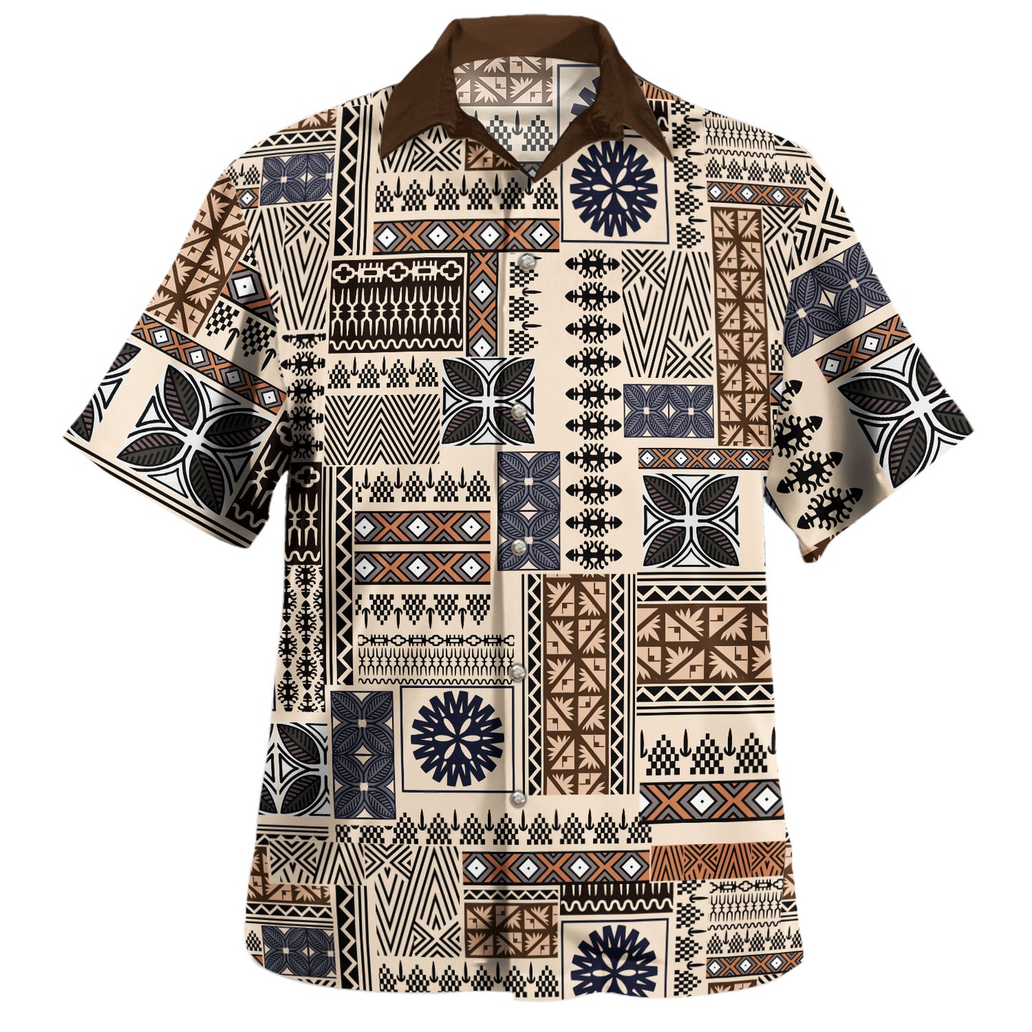 Fiji Combo Puletasi And Shirt Tapa Print Fabric