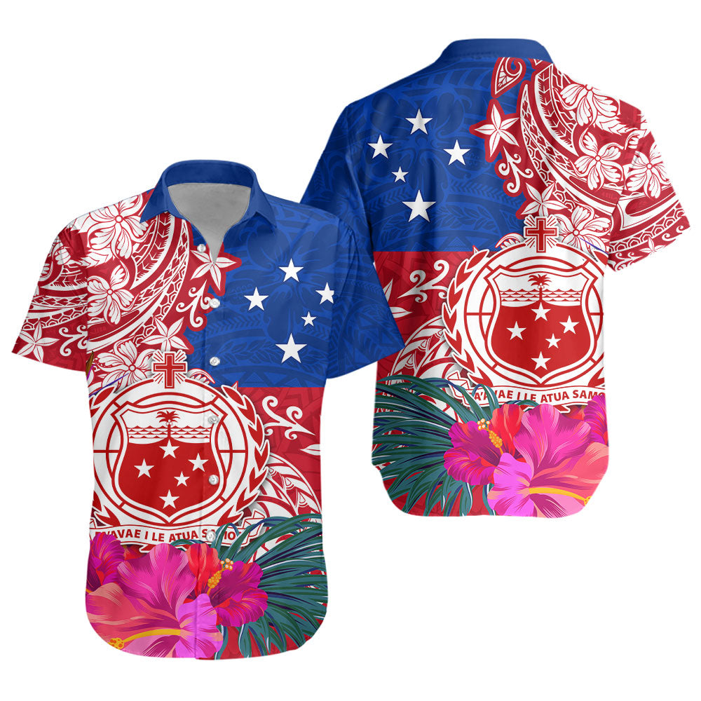 Samoa Short Sleeve Shirt Flag Tribal Tropical Style