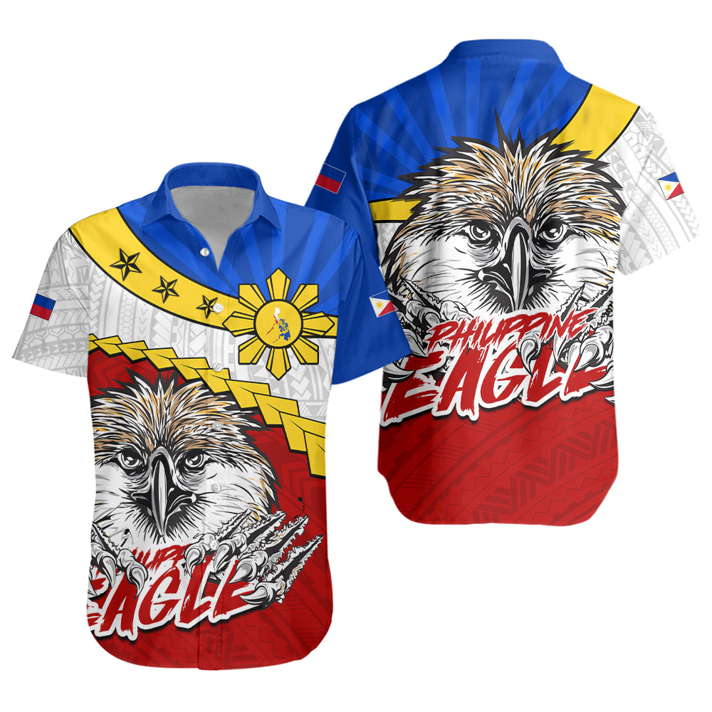 Hawaii Short Sleeve Shirt Tribal Tattoo Flag Eagle Animal