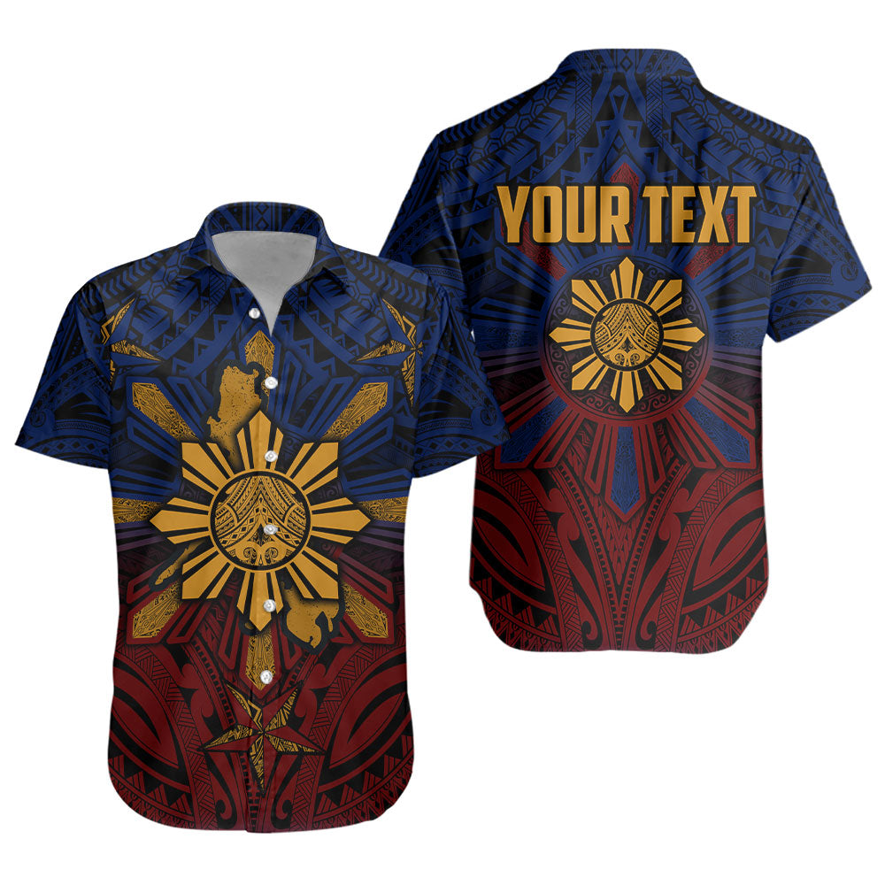 Philippines Filipinos Short Sleeve Shirt Golden Sun Islands Tribal Style