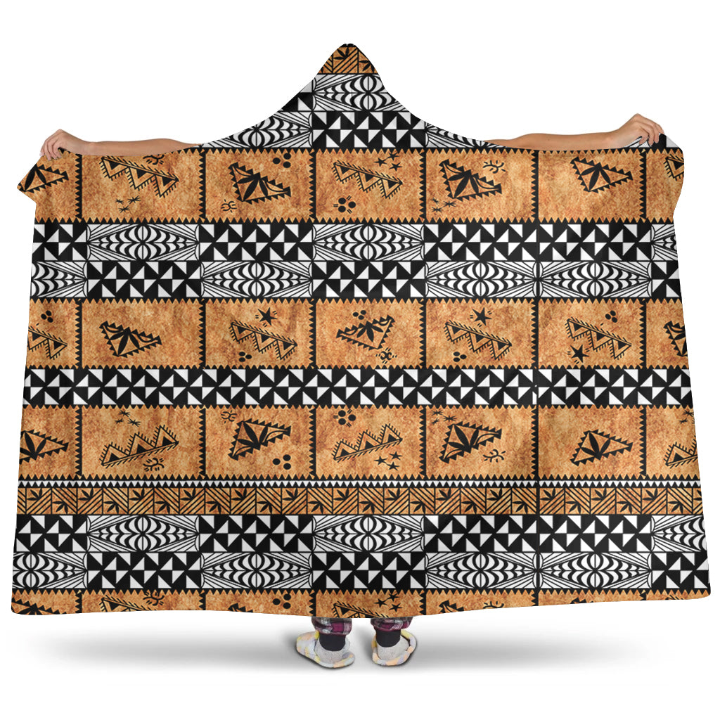 Tonga Hooded Blanket Tapa Pattern
