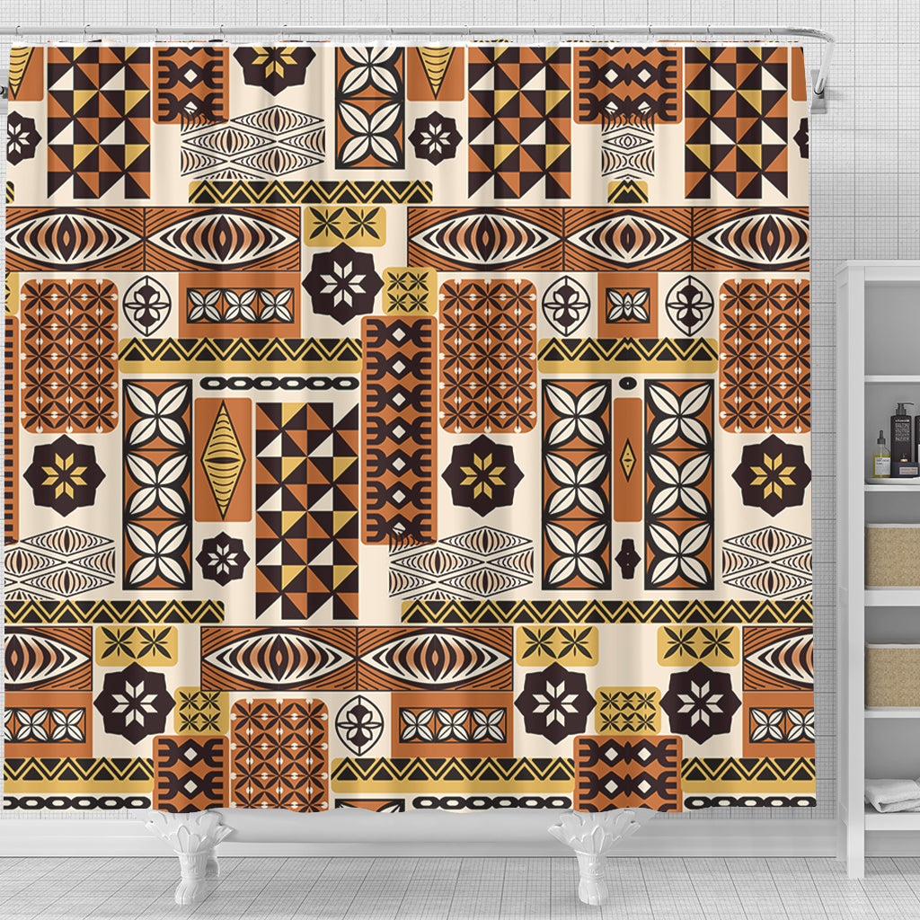 Tonga Shower Curtain Ngatu Tapa Pattern