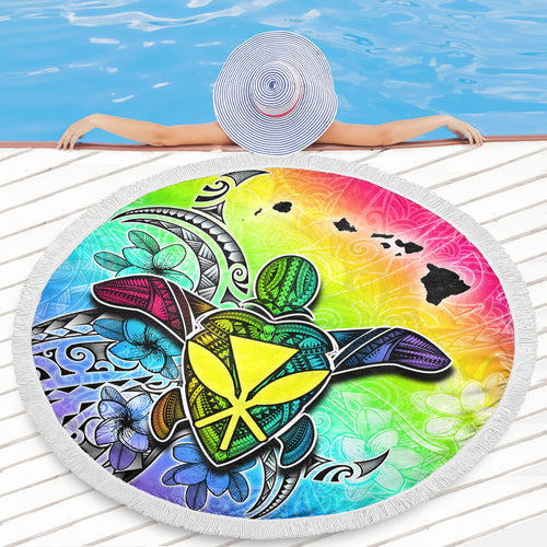 Hawaii Beach Blanket Hawaii Map And Turtle Tribal Patterns