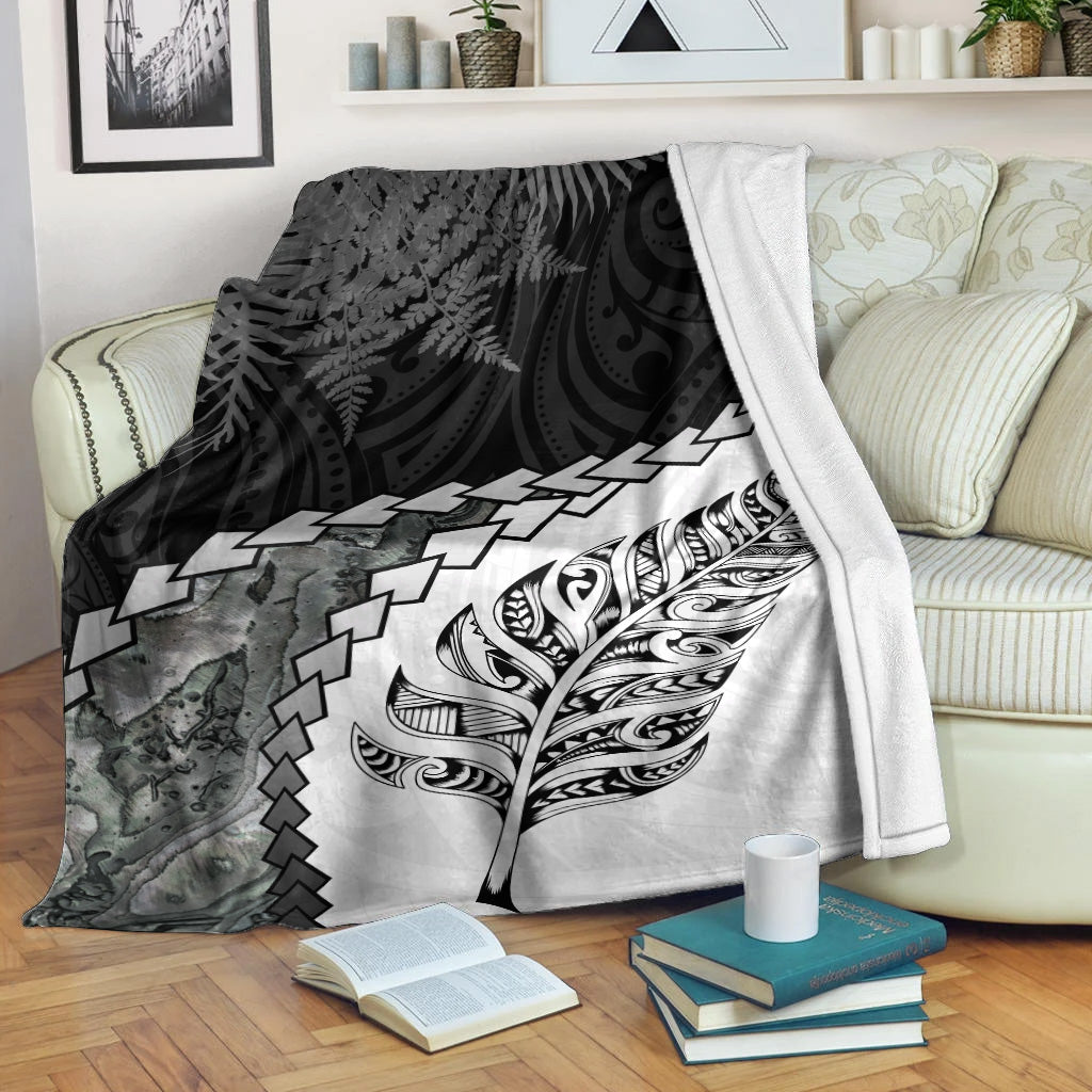 New Zealand Premium Blanket Silver Fern Maori Pattern