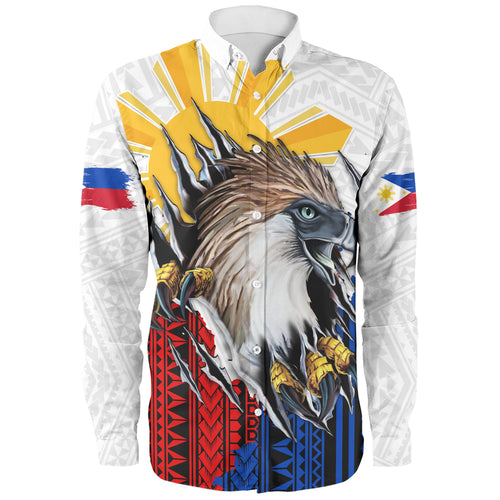 Philippines Filipinos Long Sleeve Shirt Eagle Claws Scratching Grunge Style