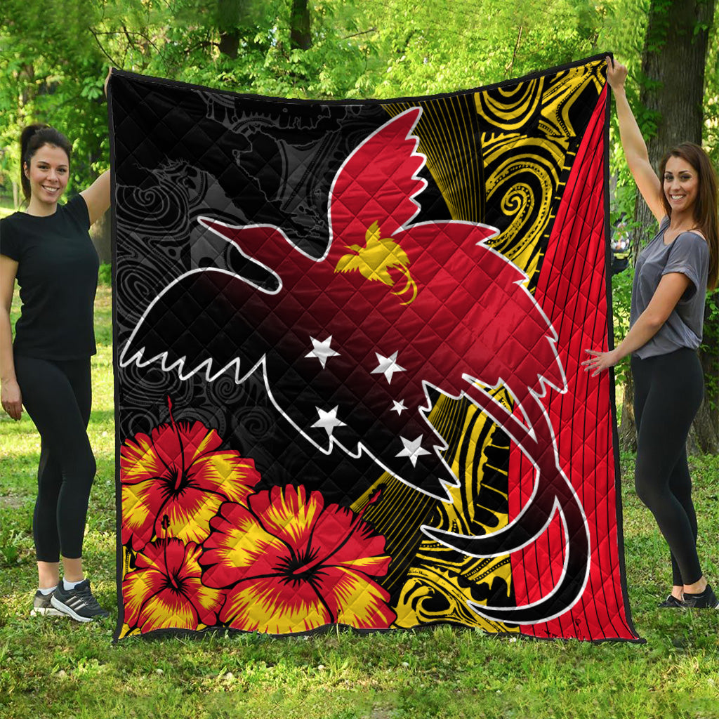 Papua New Guinea Premium Quilt Paradise Bird With Tribal Pattern
