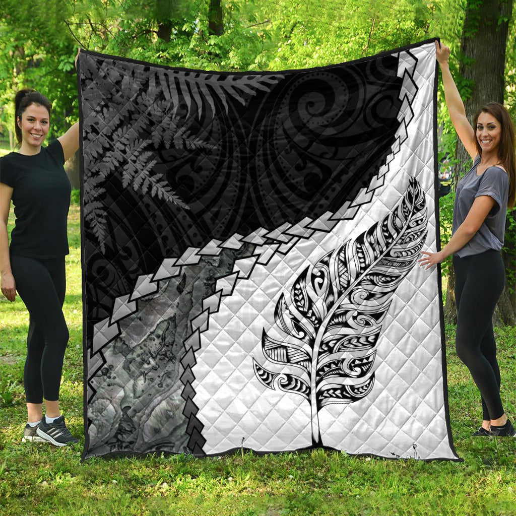 New Zealand Premium Quilt Silver Fern Maori Pattern