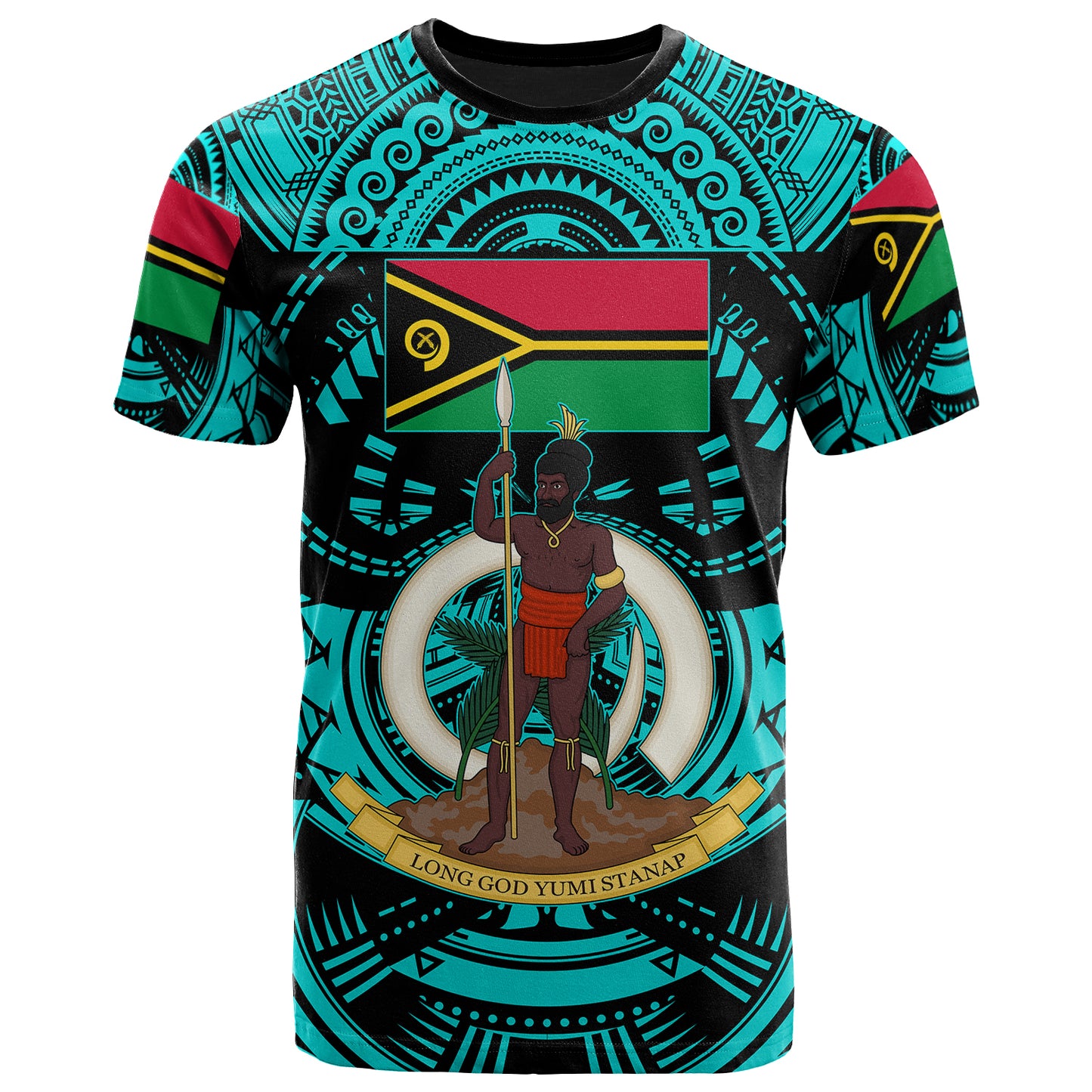 Vanuatu T-Shirt - Custom Vanuatu Polynesian Culture Pride Turquoise T-Shirt