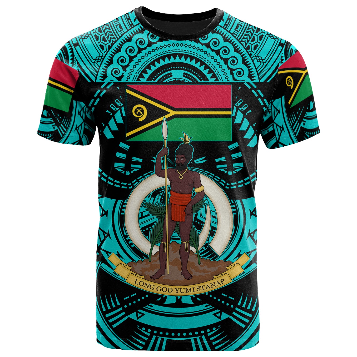 Vanuatu T-Shirt - Custom Vanuatu Polynesian Culture Pride Turquoise T-Shirt