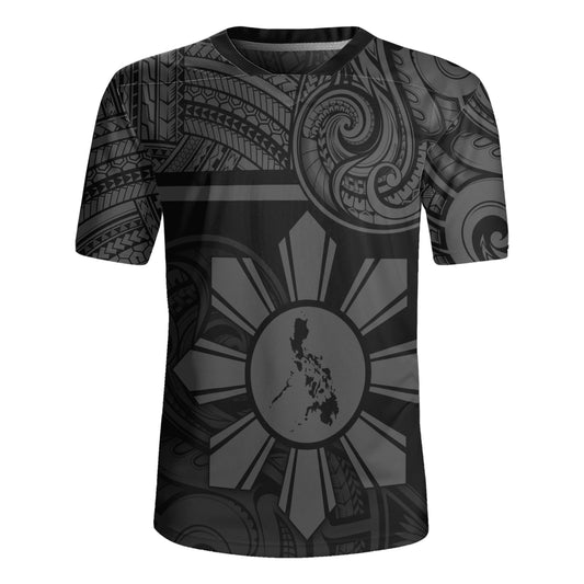 Philippines Filipinos Rugby Jersey Polynesian Tribal Sun And Map Original Style