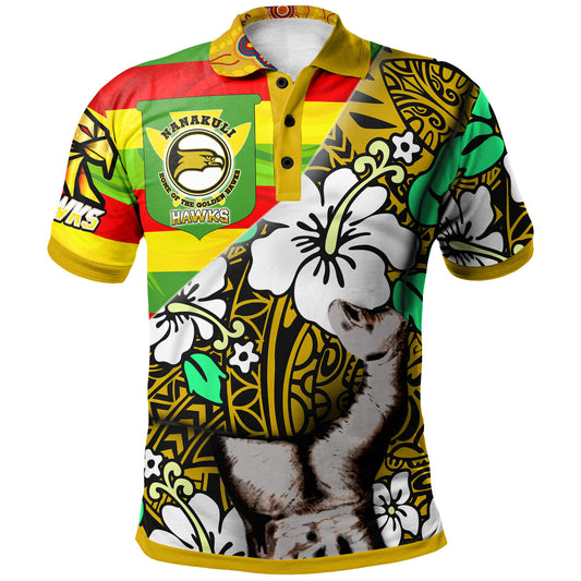 Hawaii Nanakuli High & Intermediate School Custom Polynesian Patronage Polo Shirt - The Golden Hawk Bloods In My Veins