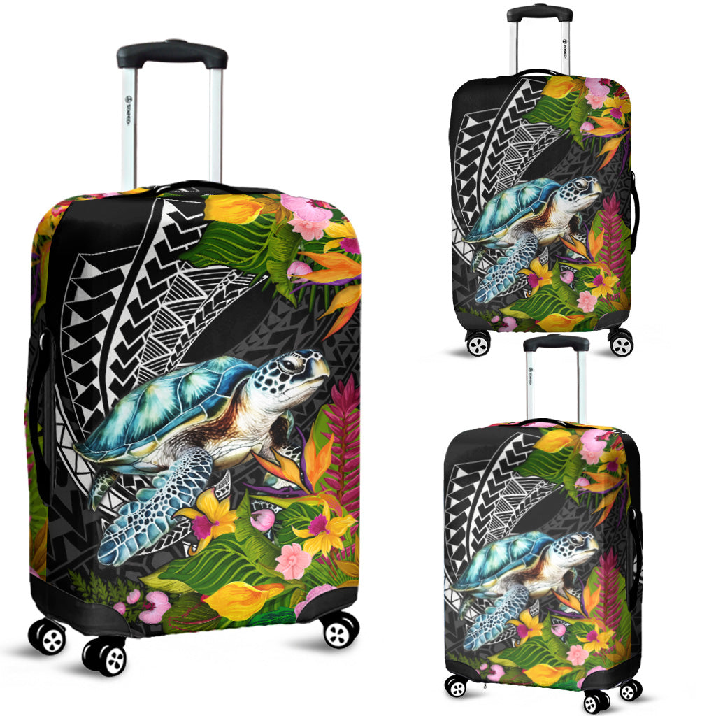 Hawaii Luggage Cover Turtle Ocean Spiral Polynesian Patterns