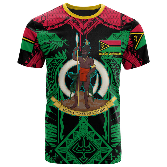 Vanuatu T-Shirt - Custom Vanuatu "Long God yumi stanap" Polynesian Pride T-Shirt