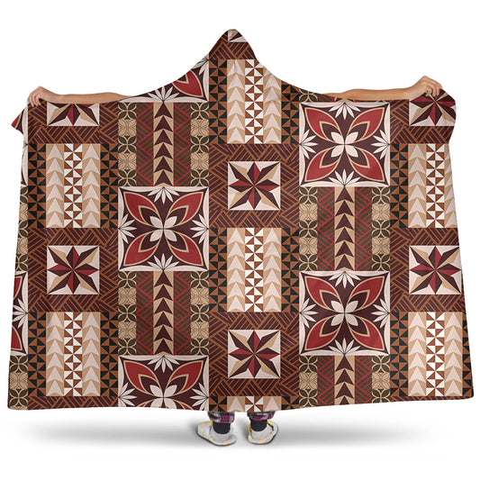 Samoa Hooded Blanket Siapo Pattern Print