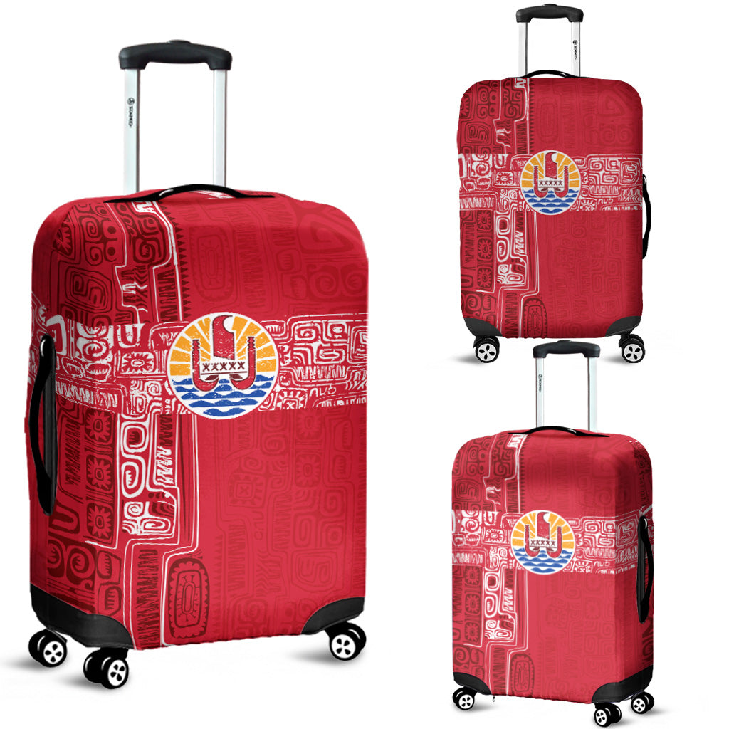 Tahiti Luggage Cover French Polynesia Pattern Vintage Style