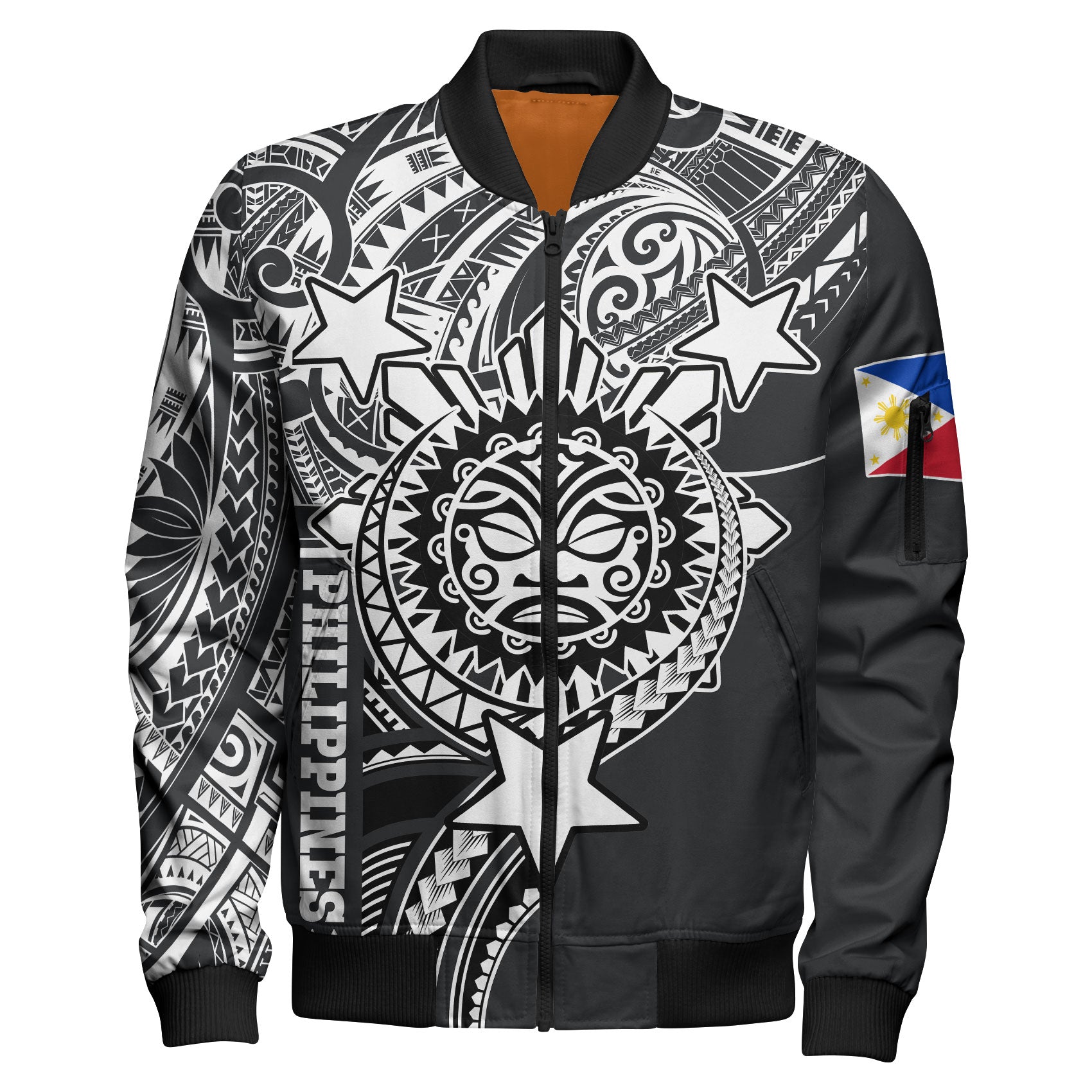 Philippines Custom Bomber Jacket - Lapu-Lapu The King Of Cebu Tribal Black Style