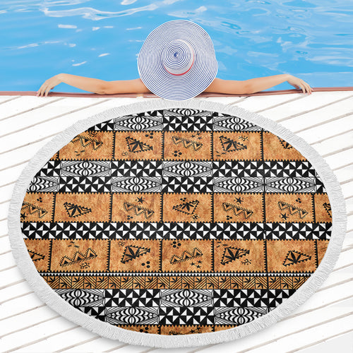 Tonga Beach Blanket Tapa Pattern