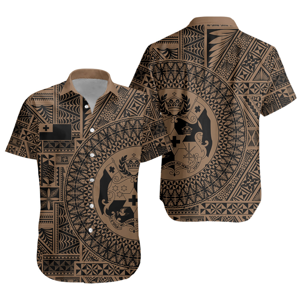 Tonga Short Sleeve Shirt Royal Seal Tribal Pattern