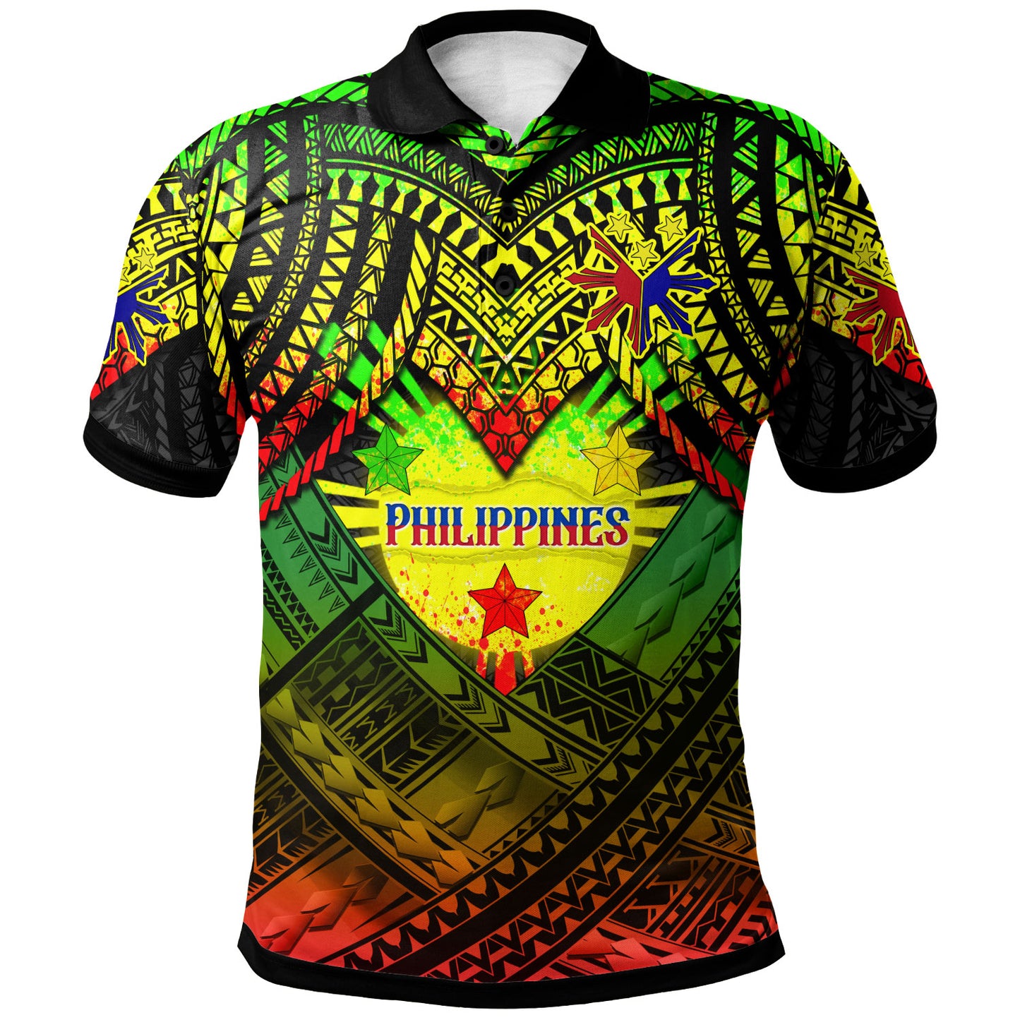 Philippines Polo Shirt - Custom Hope Begins In Your Home Reggae Style