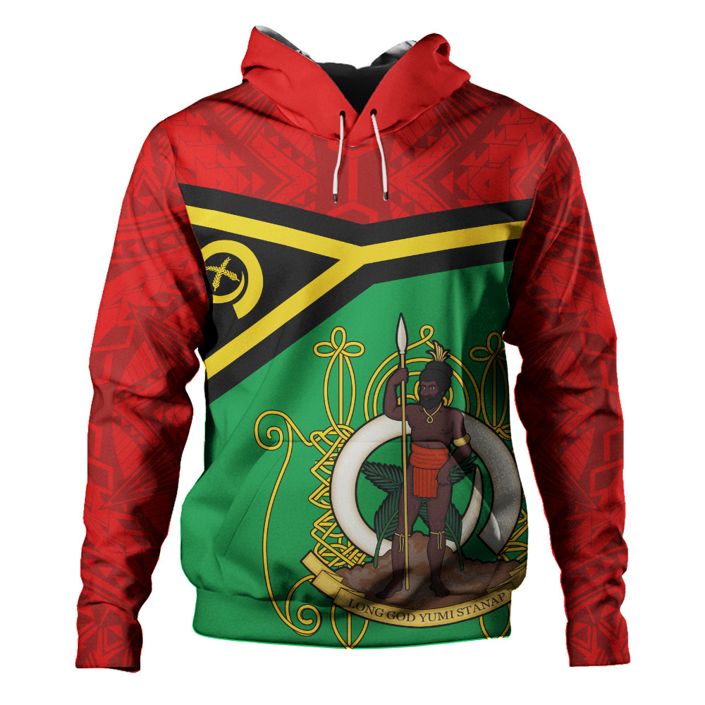 Vanuatu Hoodie Melanesia Flag And Coat Of Arms