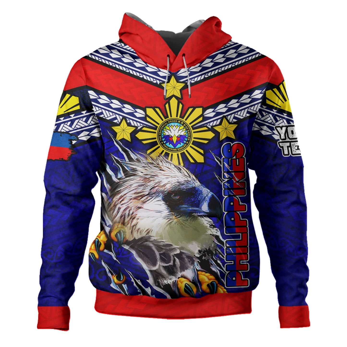 Philippines Tribal Hoodie - Custom Fraternal Order of Eagles Scratch Style