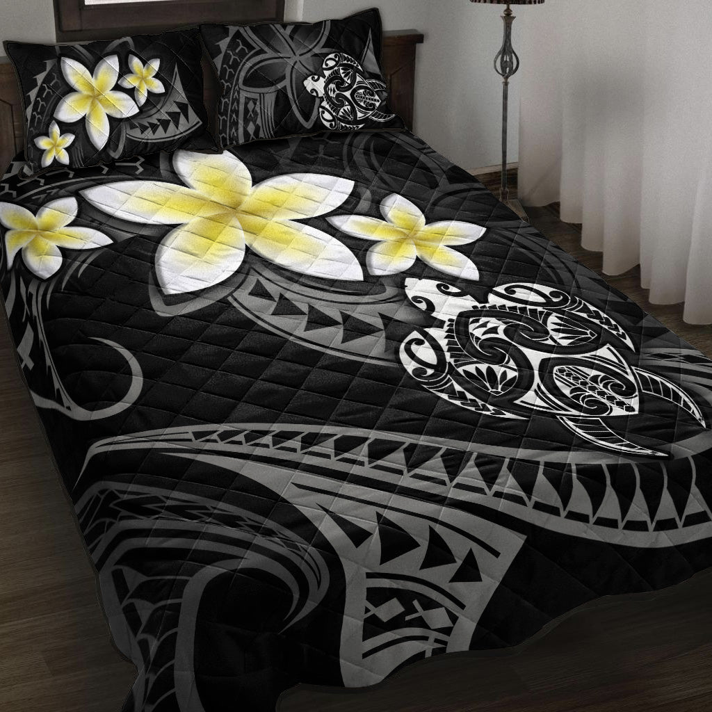 Hawaii Quilt Bed Set Hawaiian Turtle Honu Plumeria Tribal Tattoo