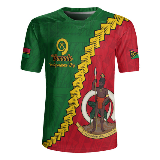Vanuatu Rugby Jersey Tribal Coat Of Arms With Flag Independence Day