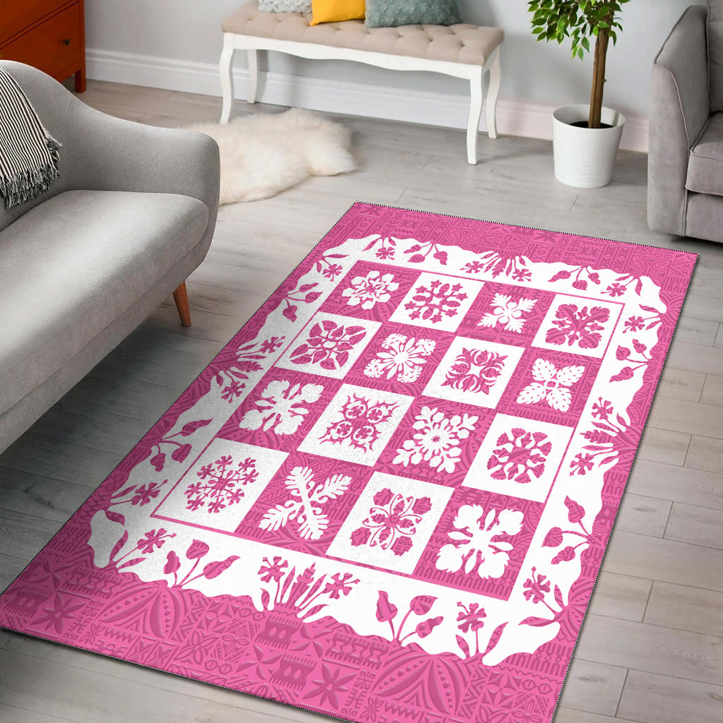 Hawaii Area Rug Pink Hawaii Pattern Polynesian Color