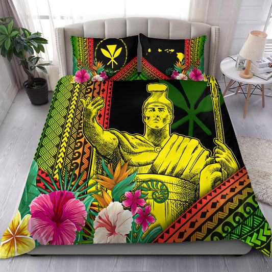 Hawaii Bedding Set King Kamekameha Kanaka Maoli Polynesian Pattern